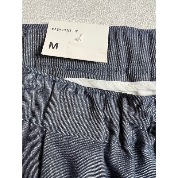 Zara Men's Cotton Linen Easy Pant Blue Size Medium NWT - Picture 4 of 10